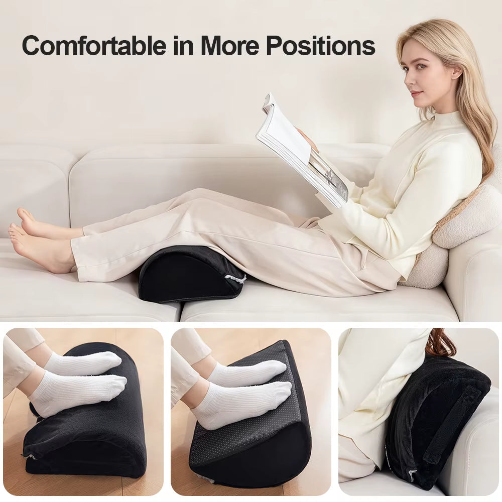 Foot under the Desk, Warm Foot Pocket Footstool, Comfortable Footpad with Lamb Wool, Suitable for Office Game Chair Legs Support